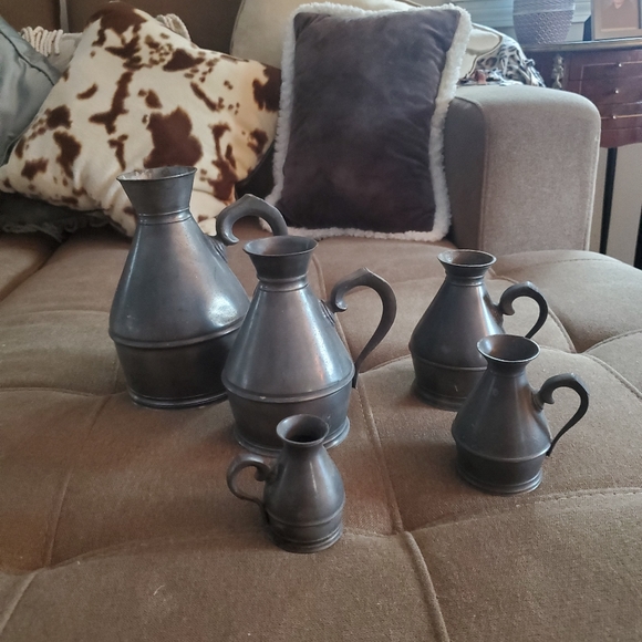 ❗💯 Rare Antique Pewter Graduated Measures - Picture 4 of 14